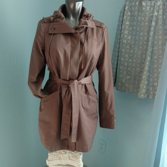 Ann Taylor Jackets & Blazers - Ann Taylor mauve rain belted jacket/coat